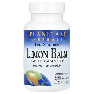 Planetary Herbals, Full Spectrum™（フルスペクトラム）レモンバーム、1,000mg、60粒（1粒あたり500mg）