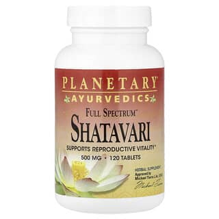 Planetary Herbals, Ayurvedics, Full Spectrum™, Shatavari, 500 mg, 120 Tablets