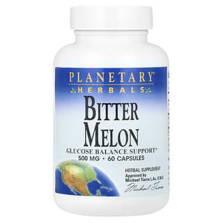 Planetary Herbals, Bitter Melon, 500 mg, 60 Capsules (250 mg Per Capsule)