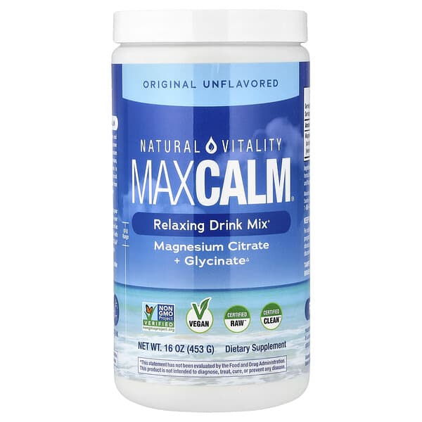 Natural Vitality, MaxCALM®, Relaxing Drink Mix, Unflavored, 16 oz (453 g) — product photo 1