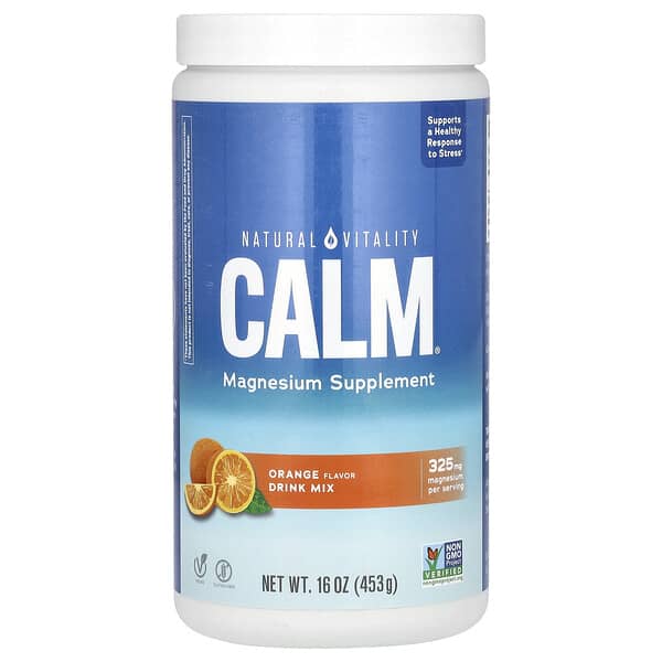 Natural Vitality, CALM, Magnesium Supplement Drink Mix, Orange, 16 oz ...