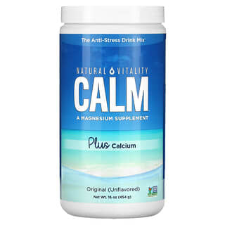 Natural Vitality, CALM Plus Calcium, Le mélange à boire anti-stress, Original (non aromatisé), 454 g