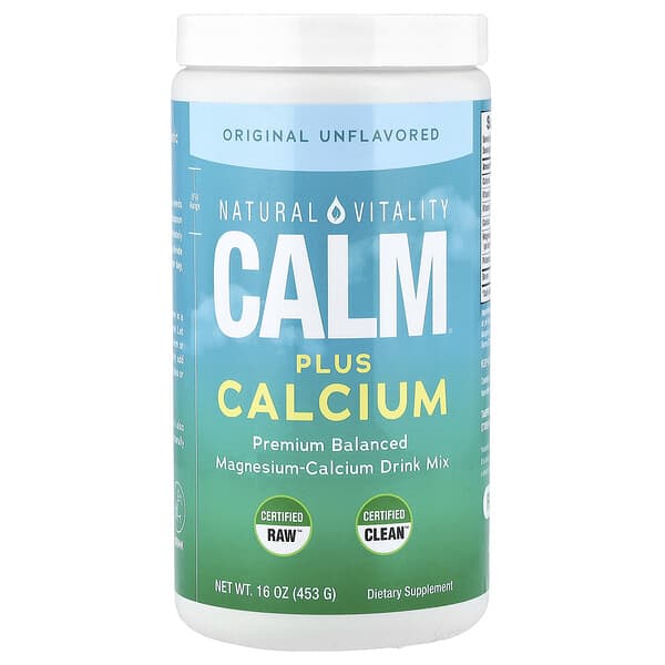 Natural Vitality, CALM®, смесь для приготовления напитка с магнием и кальцием, оригинальная добавка с нейтральным вкусом, 453 г (16 унций)