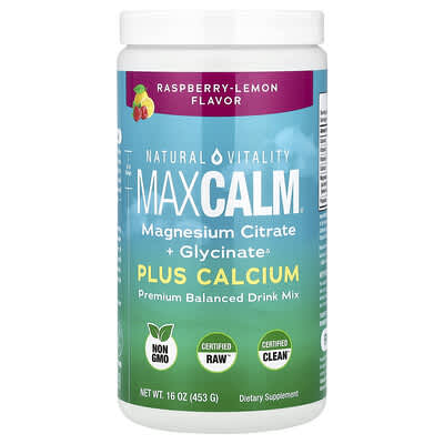 Natural Vitality, CALM + Calcium, Anti-Stress Drink Mix, Raspberry Lemon Flavor, 16 oz (454 g)