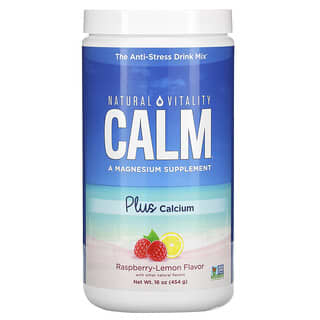 Natural Vitality, CALM Plus Calcium, Mélange à boire anti-stress, Framboise et citron, 454 g