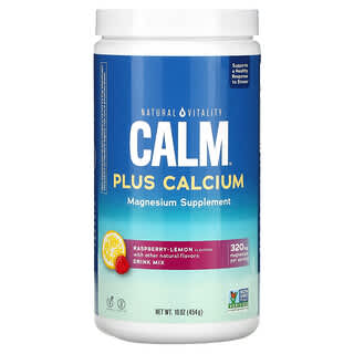 Natural Vitality, Natural Calm Plus Calcium（ナチュラルカーム＋カルシウム）、ラズベリー-レモン味、454g（16oz）