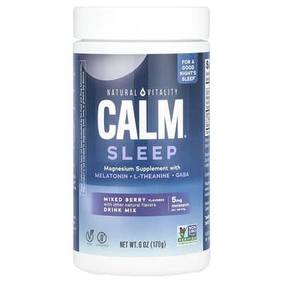 Natural Vitality, CALM® Sleep, Magnesium Supplement Drink Mix, Mixed Berry Flavor, 6 oz (170 g)