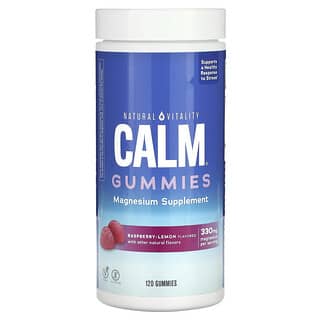 Natural Vitality, CALM Gummies, Magnesium Supplement, Raspberry-Lemon , 120 Gummies