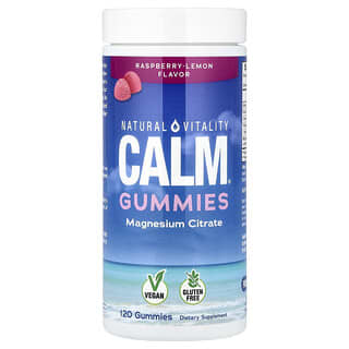 Natural Vitality, CALM®, Citrate de magnésium, Framboise et citron, 120 gommes (83 mg pièce)