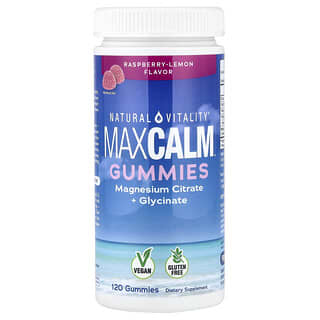 Natural Vitality, CALM®, магнезиеви таблетки, с вкус на малина и лимон, 120 желирани таблетки (83 mg на желирана таблетка)