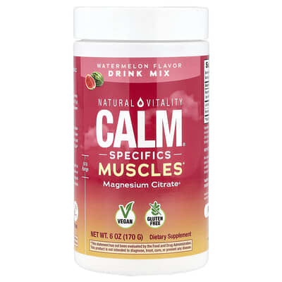 Natural Vitality, CALM® Specifics Muscles, Magnesium Citrate Drink Blend, Watermelon Flavor, 6 oz (170 g)
