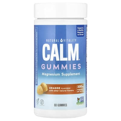 Natural Vitality, CALM®, Magnesium Gummies, Orange Flavor, 60 Gummies (82.5 mg per gummy)