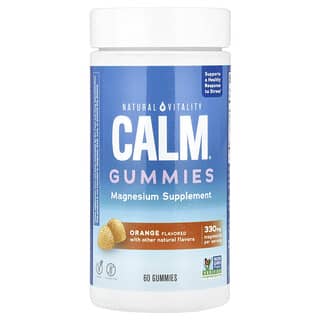 Natural Vitality, CALM®, Gommes au magnésium, Orange, 330 mg, 60 gommes (82,5 mg par gomme)