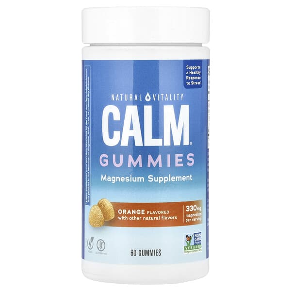Natural Vitality CALM®, Magnesium Gummies, Orange, 60 Gummies (82.5 mg per Gummy)
