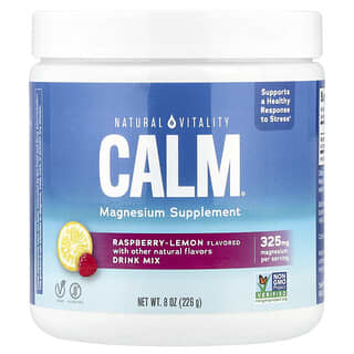 Natural Vitality, CALM®, Magnesium Supplement Drink Mix, Raspberry-Lemon, 8 oz (226 g)