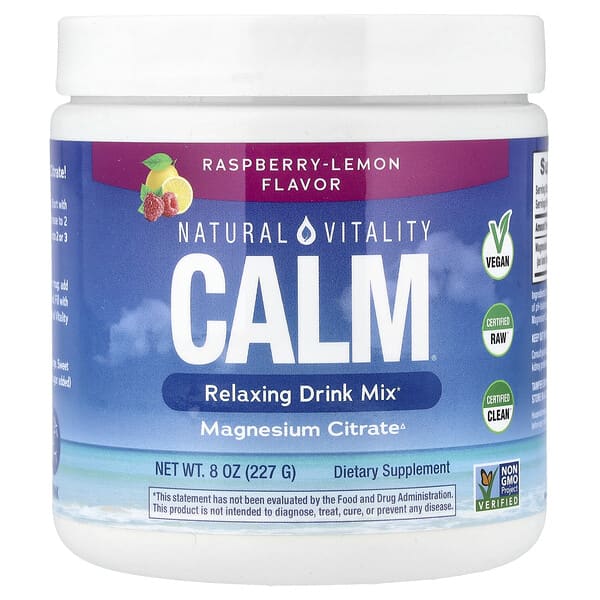 Natural Vitality CALM®, Relaxing Drink Mix, Raspberry-Lemon, 8 oz (226 g)