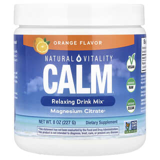 ناتشورال فيتاليتي‏, CALM® ، مزيج شراب مكمل غذائي من المغنيسيوم ، برتقال ، 8 أونصة (226 جم)