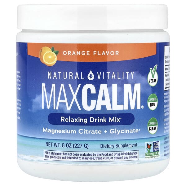 Natural Vitality, MAXCALM®, 릴랙싱 드링크 믹스, 오렌지, 227g(8oz)