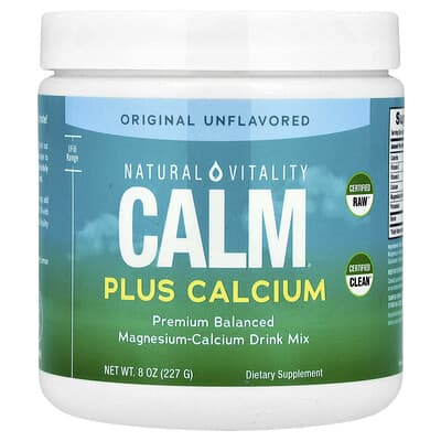 Natural Vitality, CALM®, Plus Calcium, Magnesium-Calcium Drink Mix, Original Unflavoured, 8 oz (227 g)