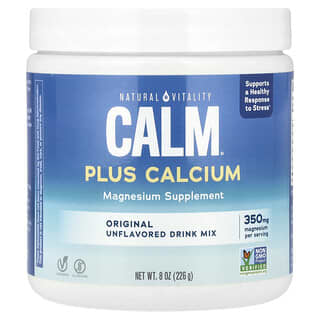 Natural Vitality‏, CALM Plus Calcium, תערובת להכנת משקה להפחתת מתח, מקורי (ללא טעם), 226 גרם (8 אונקיות)