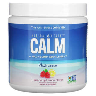 Natural Vitality, CALM Plus Calcium, Mélange à boire anti-stress, Framboise et citron, 226 g