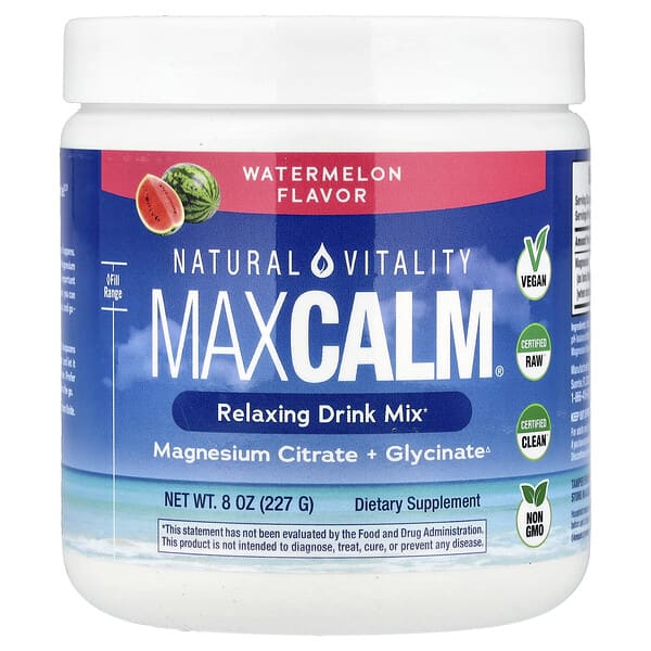 Natural Vitality, MaxCalm®, Relaxing Drink Mix, Watermelon, 8 oz (227 g) — product photo 1