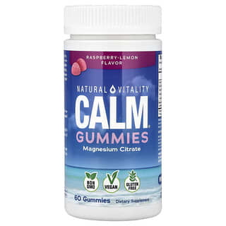 Natural Vitality, CALM® Magnesium Citrate Gummies, Raspberry-Lemon, 60 Gummies (83 mg per Gummy)
