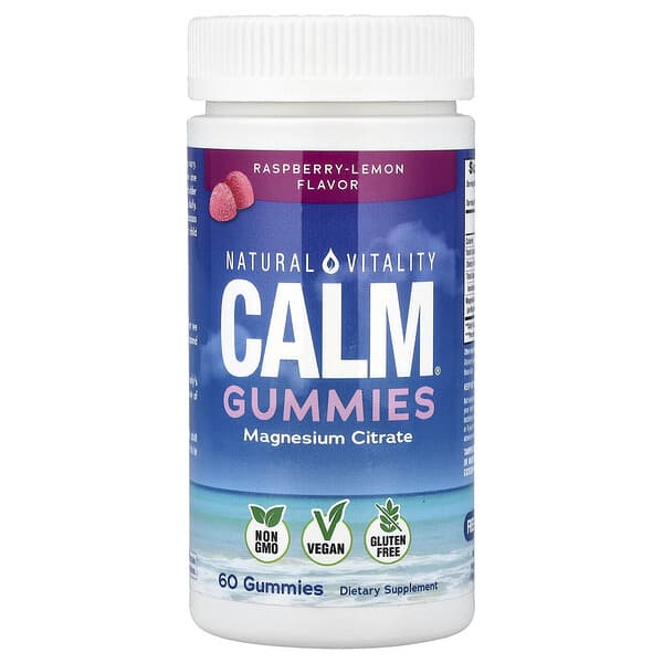 Natural Vitality, CALM®, Magnesium Gummies, Raspberry-Lemon, 60 Gummies (83 mg per Gummy) — product photo 1