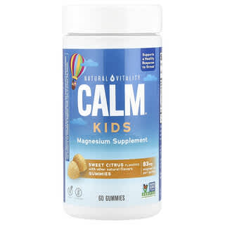 Natural Vitality, Caramelle gommose per bambini CALM®, agrumi dolci, 83 mg, 60 caramelle gommose