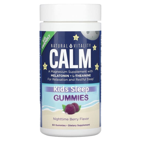 Natural Vitality, Calm（カーム）、Kids Sleep Gummies、ナイトタイムベリー、グミ60粒