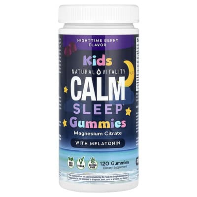 Natural Vitality, CALM®, Children's Sleep Gummies with Melatonin, Nighttime Berry Flavor, 120 Gummies