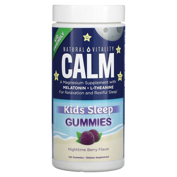 Natural Vitality, CALM, Kids Sleep Gummies, Nighttime Berry, 120 Gummies