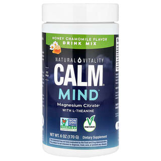 Natural Vitality, CALM®, Mind, добавка с магнием и L-теанином, смесь для приготовления напитка, мед и ромашка, 168 г (6 унций)