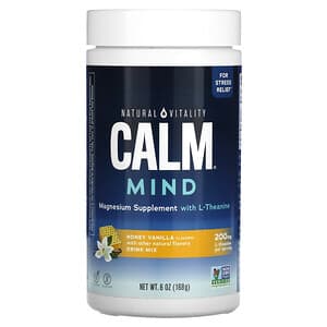 Natural Vitality, CALM Mind, Magnesium Supplement with L-Theanine Drink Mix, Honey Vanilla, 6 oz (168 g)'