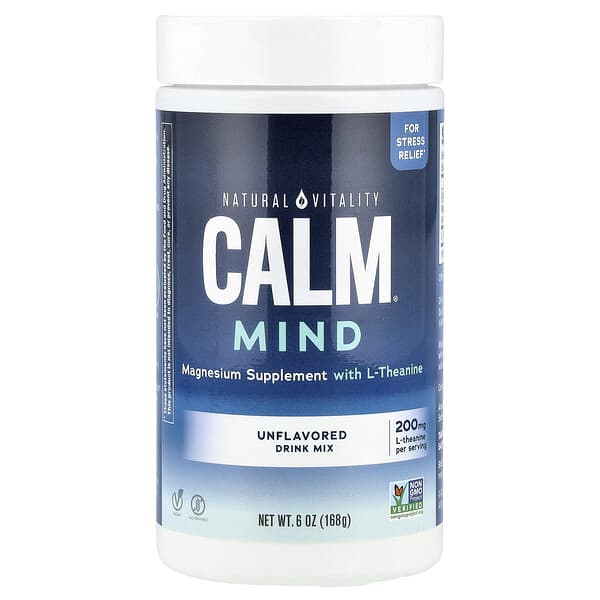 CALM® Mind, Magnesium Supplement with L-Theanine Drink Mix, Unflavored, 6 oz (168 g)