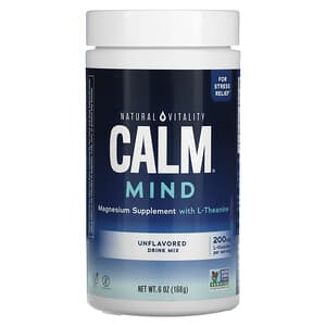Natural Vitality, CALM Mind, Magnesium Supplement with L-Theanine Drink Mix, Unflavored, 6 oz (168 g)