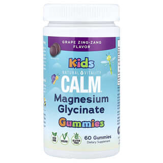 Natural Vitality, Calm®, желирани таблетки с магнезиев глицинат, грозде зинг-занг, 60 желирани таблетки