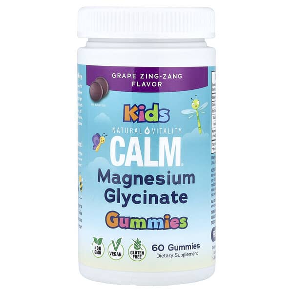 Natural Vitality, Calm®, Magnesium Glycinate Gummies, Grape Zing-Zang, 60 Gummies