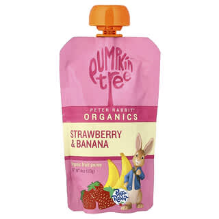 Pumpkin Tree Organics, Peter Rabbit Organics, Puré de frutas orgánicas, fresa y plátano`` 113 g (4 oz)
