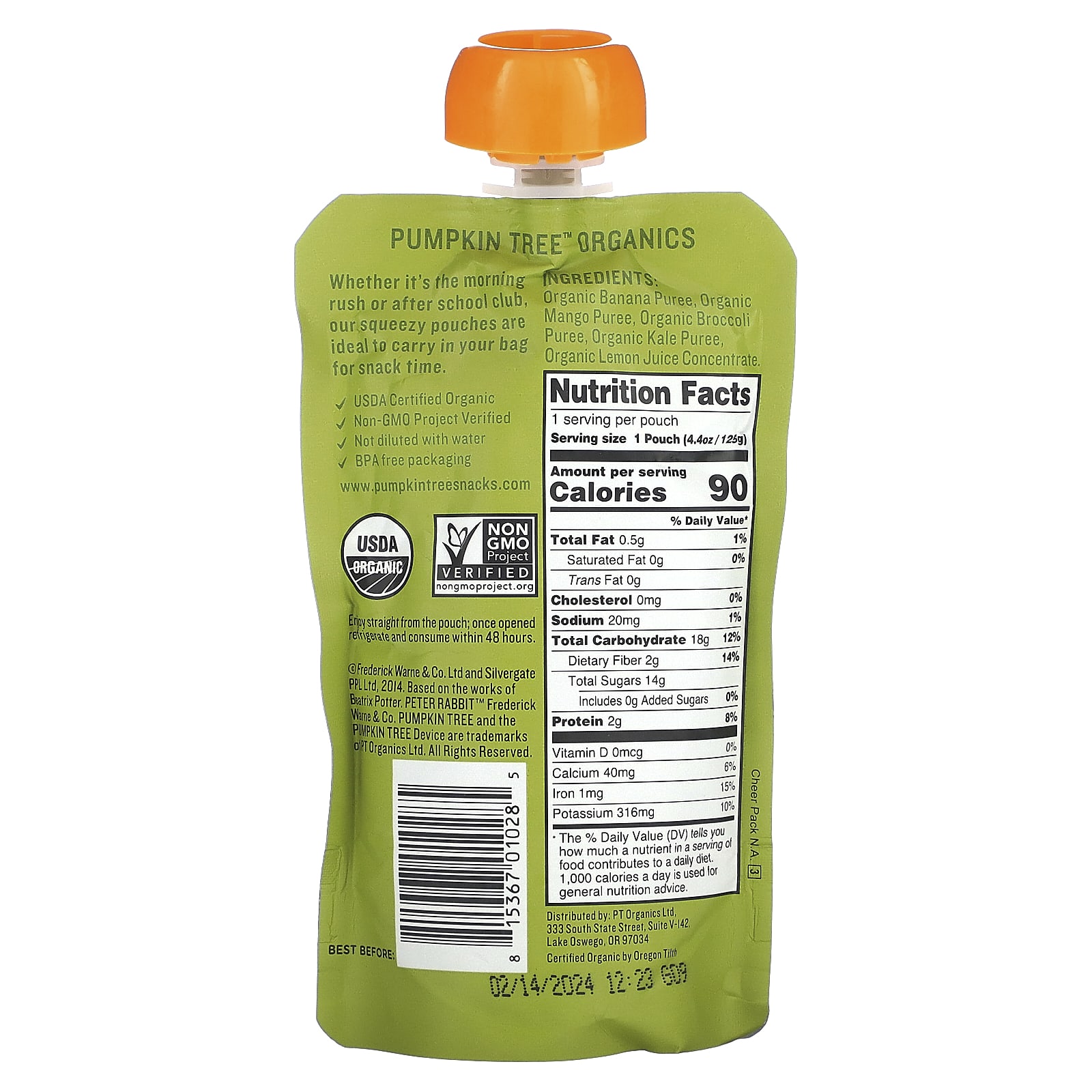 Peter Rabbit Organics Pumpkin Carrot & Apple Fruit Puree (10x4.4 Oz) main image 0