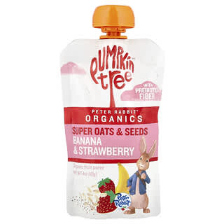 Pumpkin Tree Organics, Peter Rabbit Organics™, органическое фруктовое пюре, овсяные хлопья и семена, банан и клубника, 113 г (4 унции)