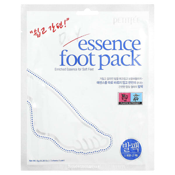 Petitfee, 드라이 에센스 풋 팩, 1쌍, 8g(0.28oz)