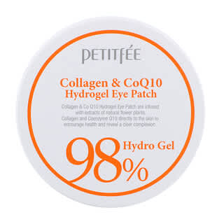Petitfee, Parches para el contorno de los ojos de hidrogel con colágeno y CoQ10, 60 parches, 1,4 g cada uno