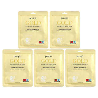 Petitfee, Pacchetto di maschere di bellezza hydrogel all’oro, 5 maschere, 32 g ciascuna