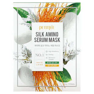 Petitfee, Silk Amino Serum, маска, 10 шт. по 25 г 