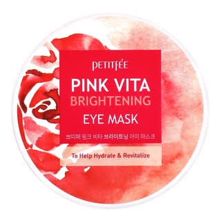Petitfee, Pink Vita Brightening Eye Mask, 60 Pieces