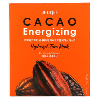 Petitfee, Mascarilla facial de belleza con hidrogel energizante de cacao, Paquete de 5, 32 g (1,12 oz)