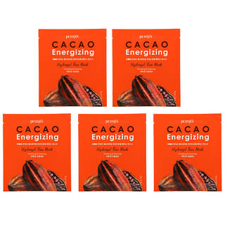 Petitfee, Cacao Energizing Hydrogel Beauty Face Mask, 5 Pack, 1.12 oz (32 g)