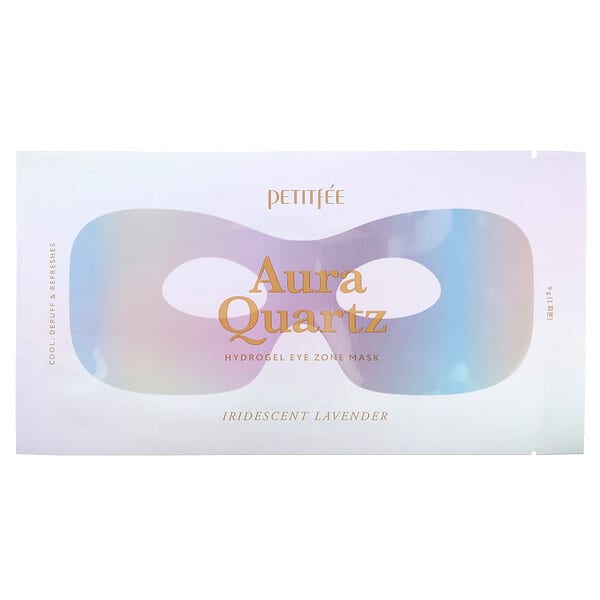 Petitfee, Aura Quartz, Hydrogel Eye Zone Beauty Mask, Iridescent Lavender, 1 Mask, 9 g