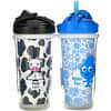 Sipsters, Milk & Water Straw Cups, 12M+, 2 Cups, 9 oz (266 ml) Each